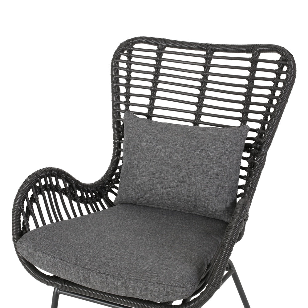 Set da esterno Acuna da 3 pezzi in vimini con cuscini di Christopher Knight Home