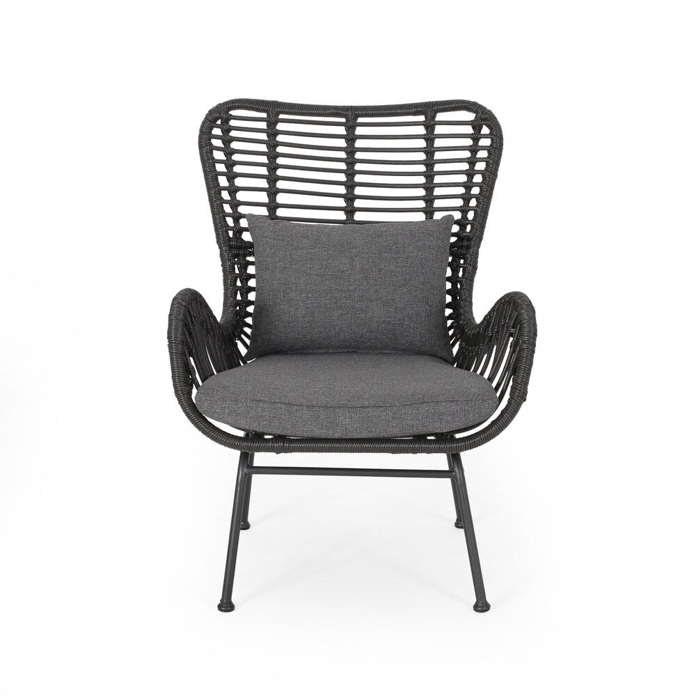 Set da esterno Acuna da 3 pezzi in vimini con cuscini di Christopher Knight Home
