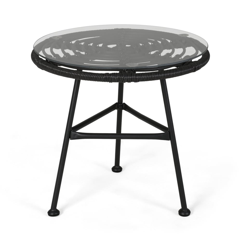 Set da esterno Acuna da 3 pezzi in vimini con cuscini di Christopher Knight Home