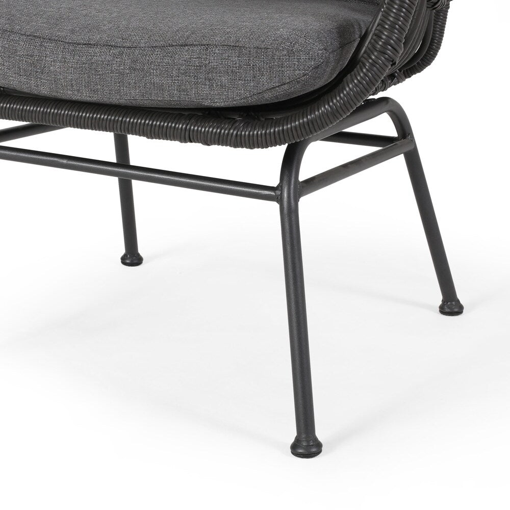 Set da esterno Acuna da 3 pezzi in vimini con cuscini di Christopher Knight Home