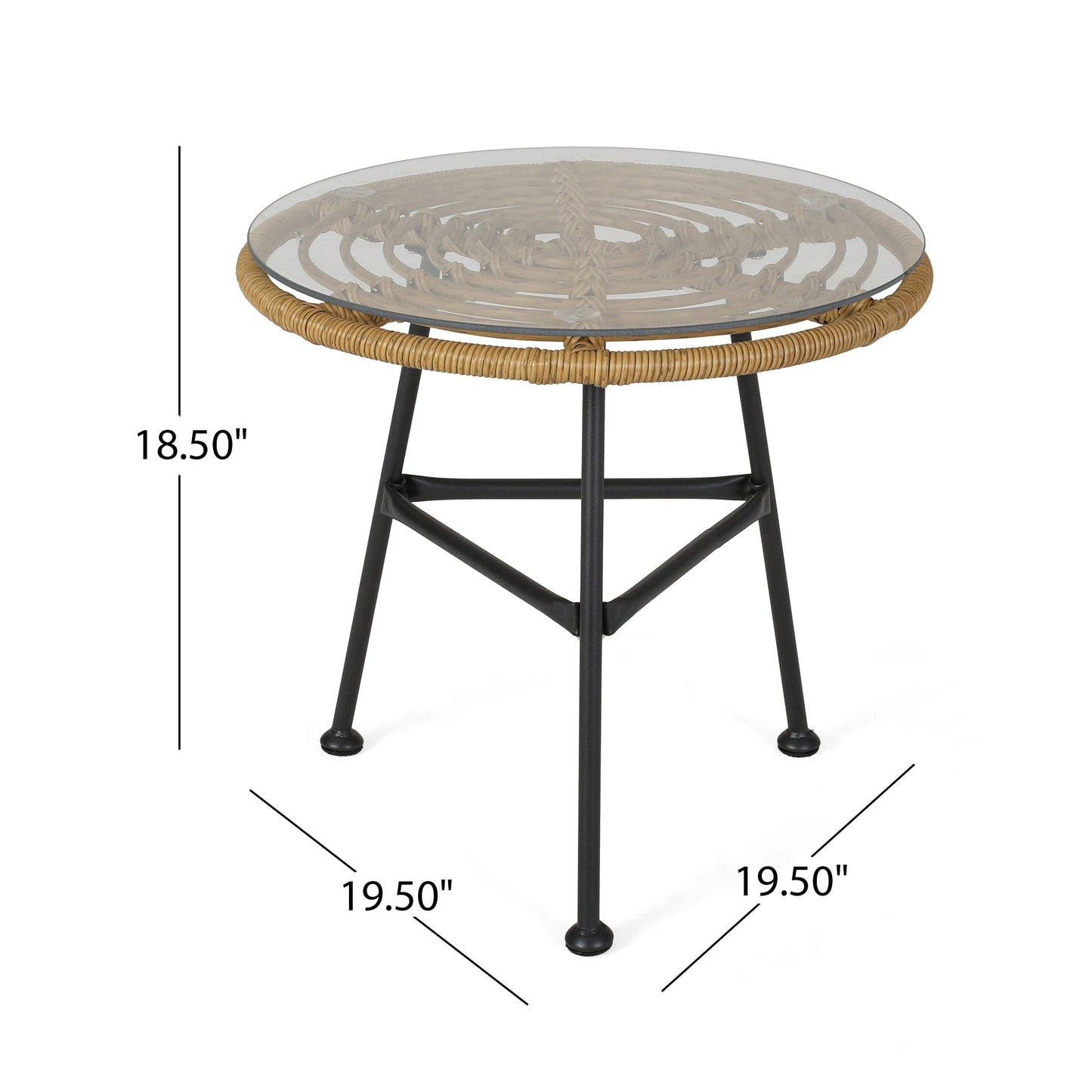 Set da esterno Acuna da 3 pezzi in vimini con cuscini di Christopher Knight Home