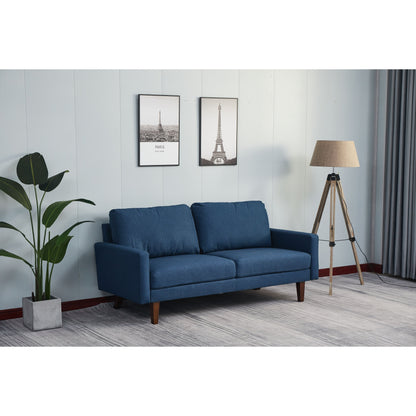 Divano Adelaide da 70'' con braccioli quadrati in lino
