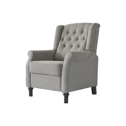 Poltrona reclinabile regolabile in pelle PU con schienale a spinta, cuscino morbido e design ergonomico