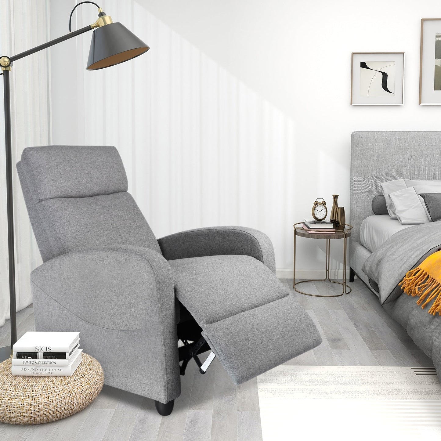 Poltrona reclinabile regolabile con 8 modalità di massaggio e supporto lombare per il relax e l'uso in home theater