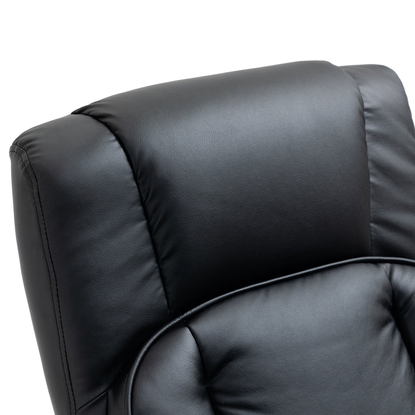 Poltrona reclinabile girevole regolabile manuale con rivestimento in similpelle e poggiapiedi per soggiorno, ufficio o camera da letto