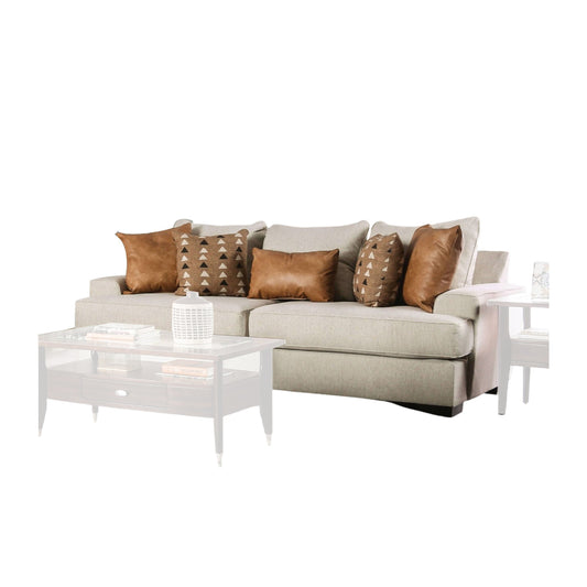 Divano Adow, 4 cuscini decorativi, 1 supporto lombare, 101 pollici, color caramello sabbia