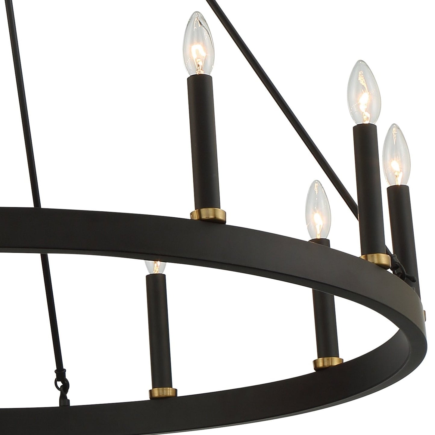 Lampadario a ruota di carro Acroma Farmhouse da 12 luci, 40 pollici, con UL - 40'' P x 138'' H