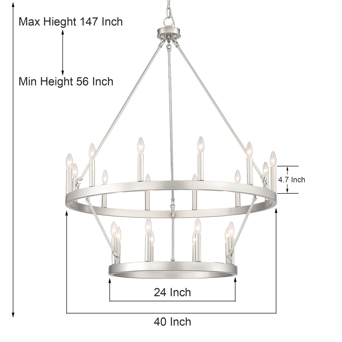 Lampadario Acroma da 20 luci moderno stile fattoria da 40 pollici a forma di ruota di carro con UL