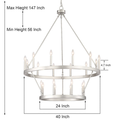 Lampadario Acroma da 20 luci moderno stile fattoria da 40 pollici a forma di ruota di carro con UL
