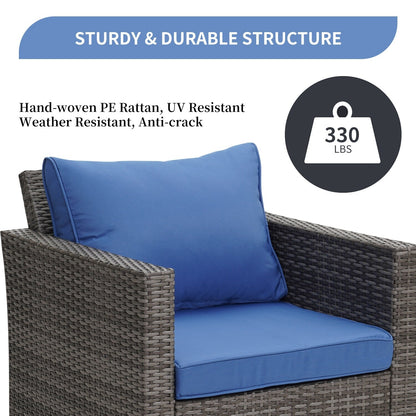 Ainfox Set di divani da esterno per patio Divano componibile in vimini Mobili da giardino Divano in rattan