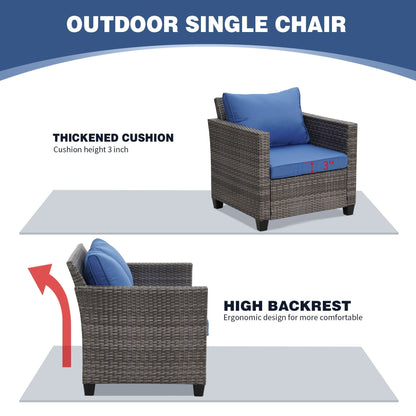 Ainfox Set di divani da esterno per patio Divano componibile in vimini Mobili da giardino Divano in rattan