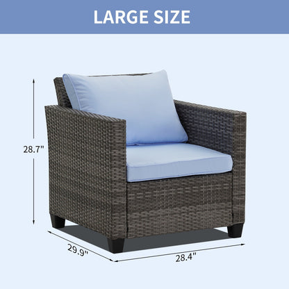 Ainfox Set di divani da esterno per patio Divano componibile in vimini Mobili da giardino Divano in rattan