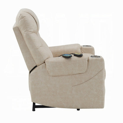 Poltrona reclinabile elettrica Aira con massaggio riscaldante, similpelle grigia