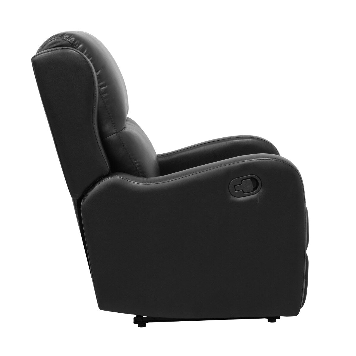 Poltrona reclinabile in similpelle nera Alayna