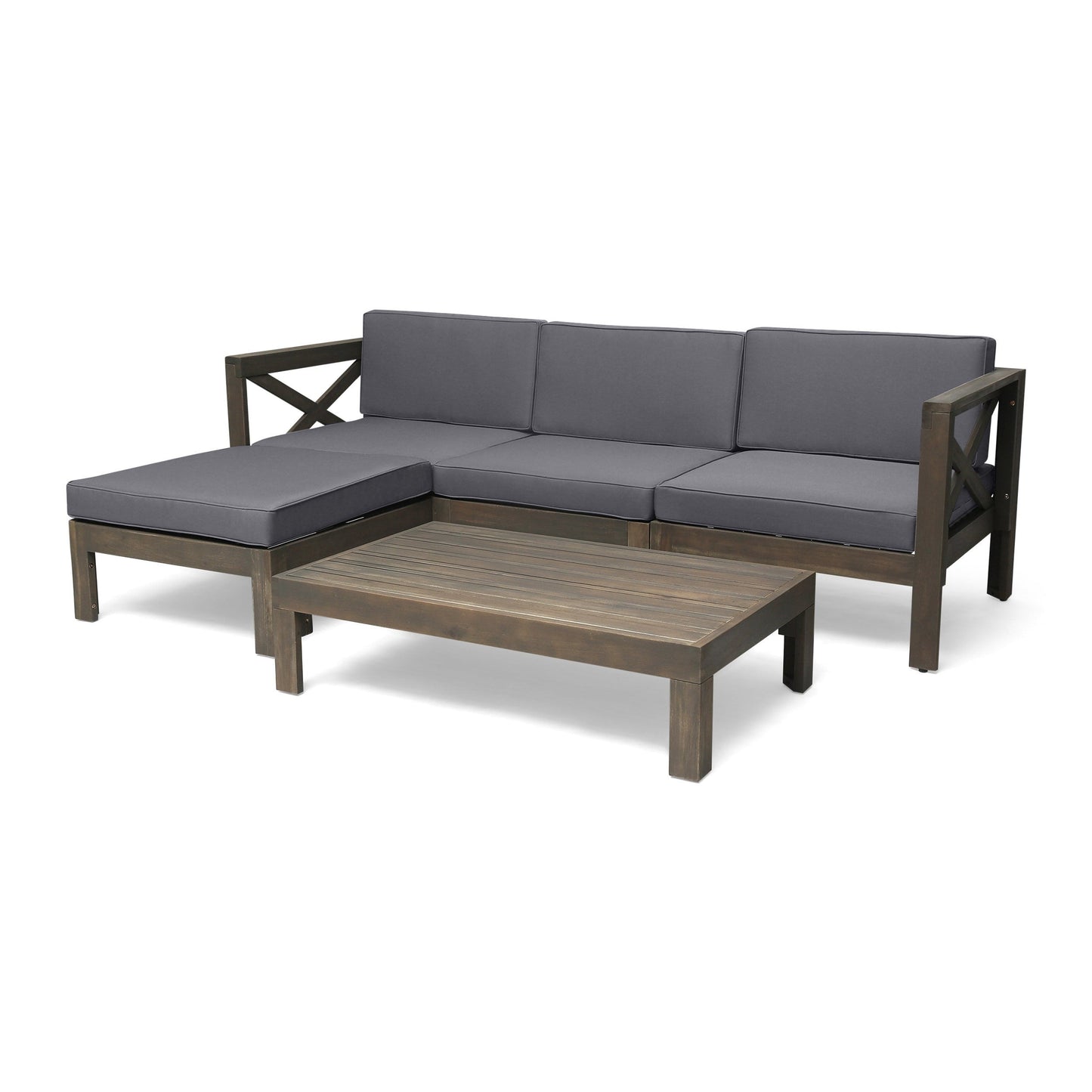 Set di divani da esterno Alcove in legno di acacia da 5 pezzi di Christopher Knight Home