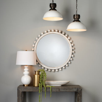 Specchio rotondo in legno Alden Décor Orion, naturale