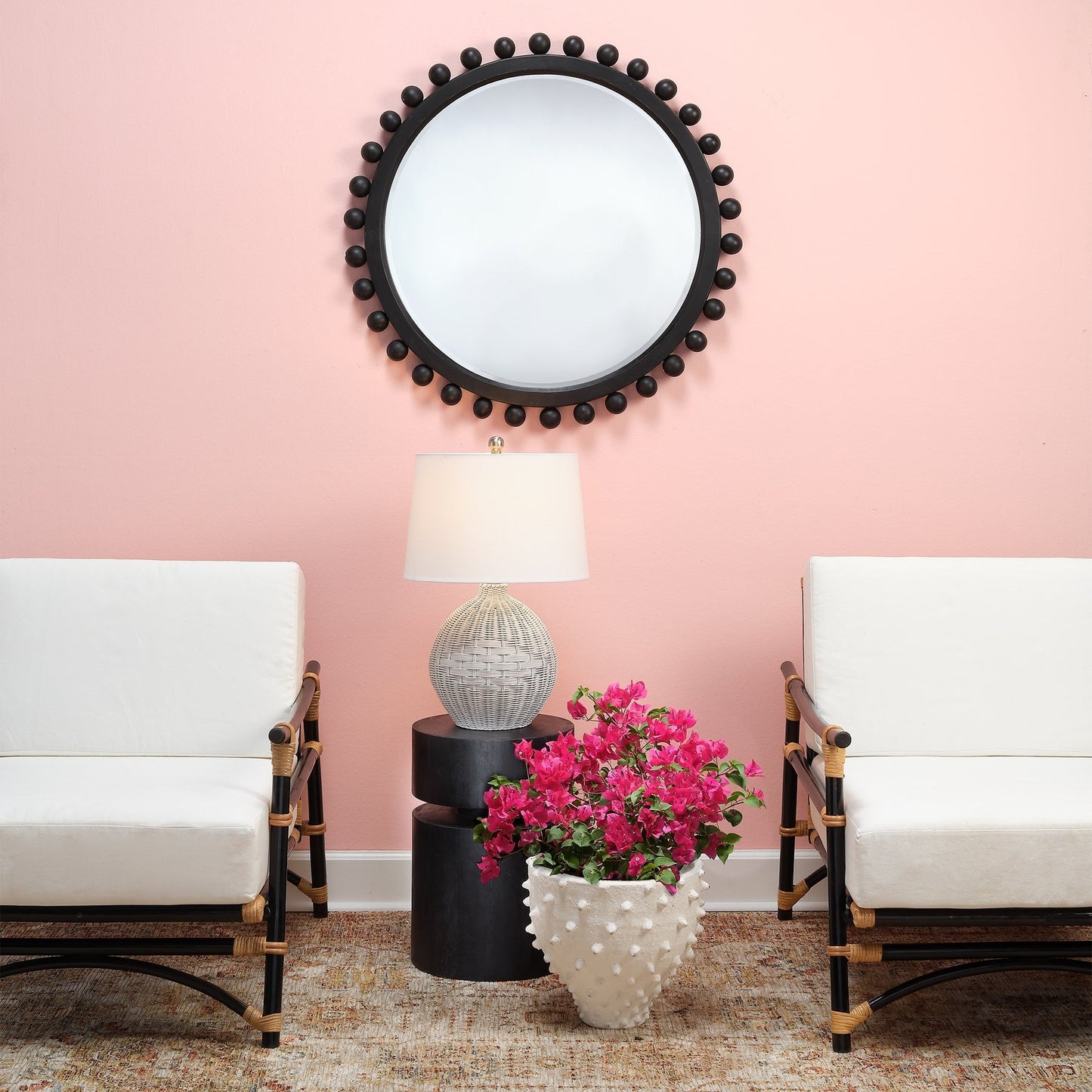 Specchio rotondo in legno Alden Décor Orion, naturale
