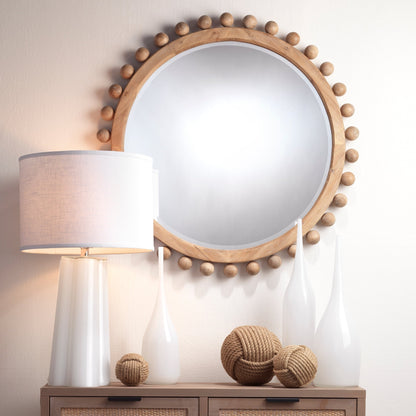 Specchio rotondo in legno Alden Décor Orion, naturale