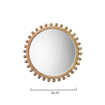 Specchio rotondo in legno Alden Décor Orion, naturale