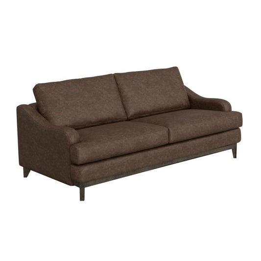Divano Alfi, 85 pollici, 2 cuscini decorativi, moderno in similpelle marrone scuro