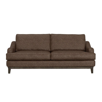 Divano Alfi, 85 pollici, 2 cuscini decorativi, moderno in similpelle marrone scuro