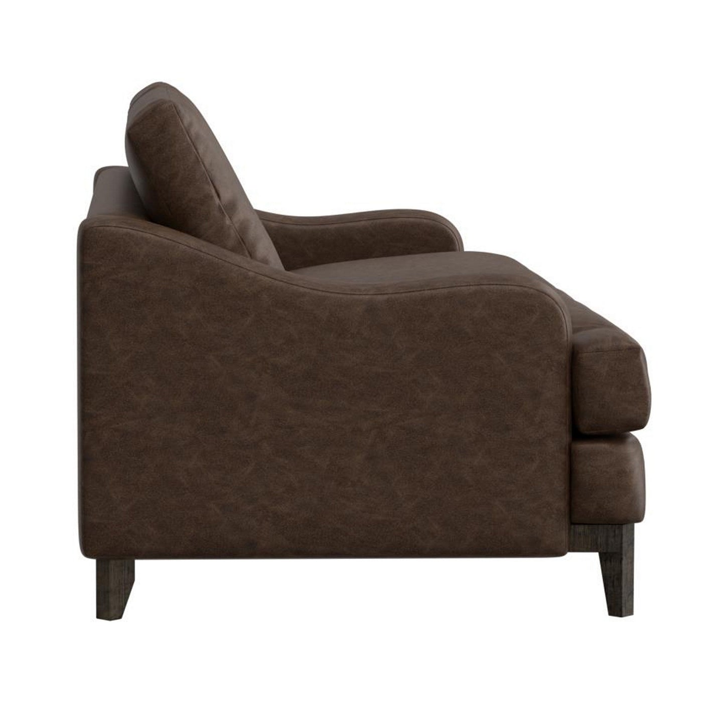 Divano Alfi, 85 pollici, 2 cuscini decorativi, moderno in similpelle marrone scuro