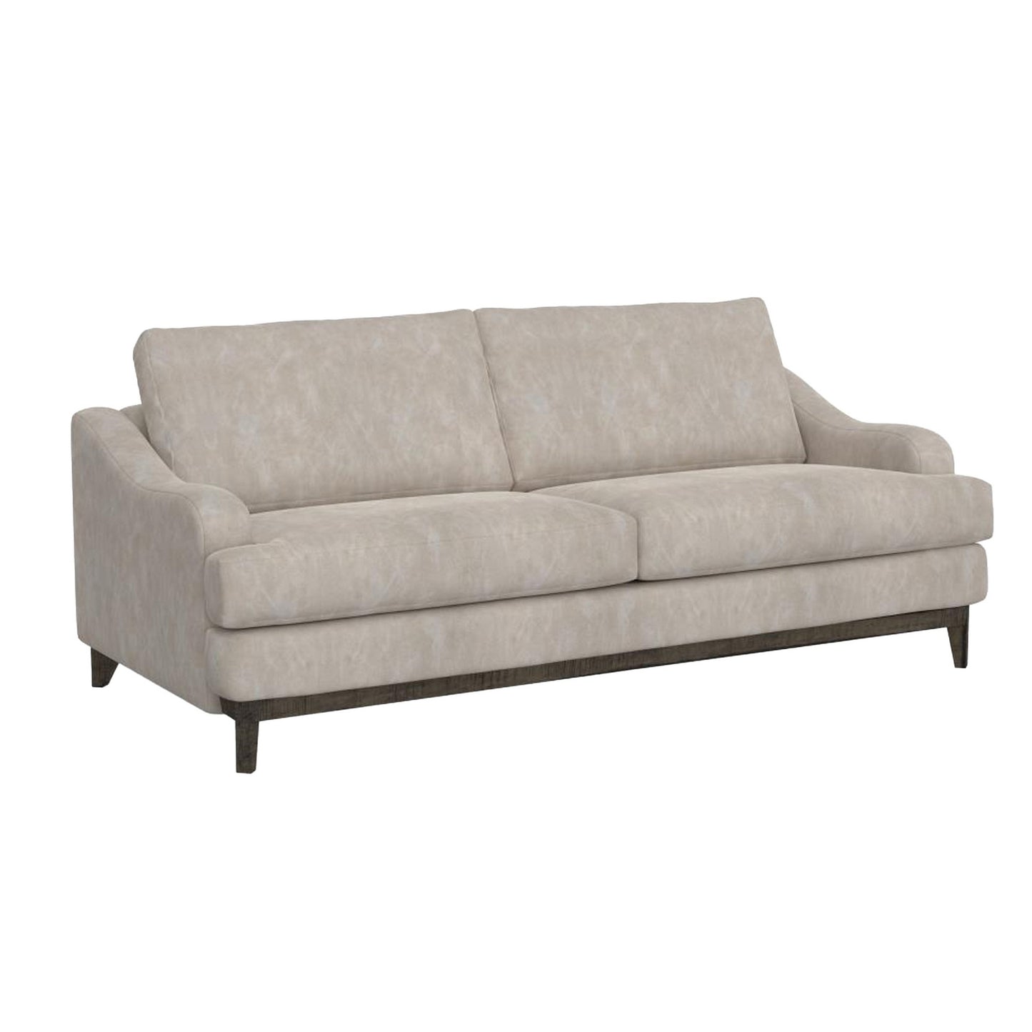 Divano Alfi, 85 pollici, 2 cuscini decorativi, similpelle grigio ostrica moderno