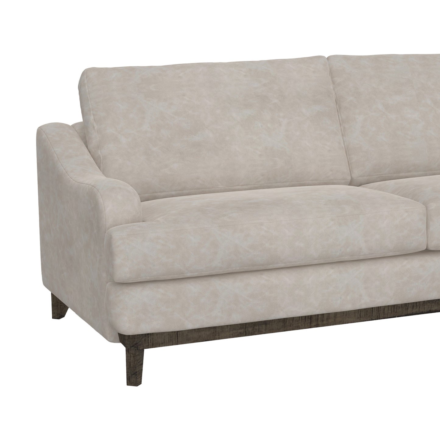 Divano Alfi, 85 pollici, 2 cuscini decorativi, similpelle grigio ostrica moderno