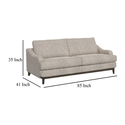 Divano Alfi, 85 pollici, 2 cuscini decorativi, similpelle grigio ostrica moderno