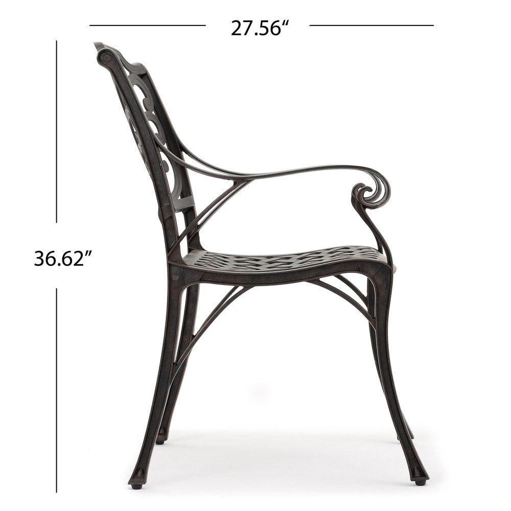 Set da pranzo circolare da esterno Alfresco da 5 pezzi in alluminio pressofuso di Christopher Knight Home