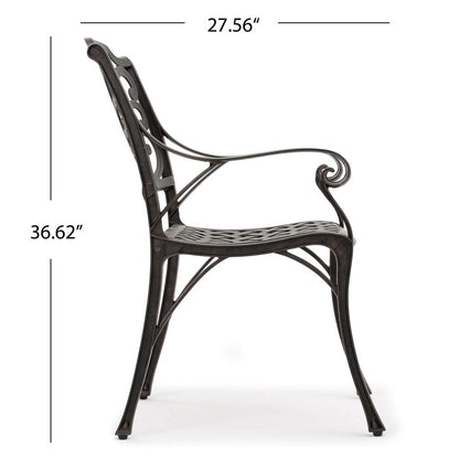 Set da pranzo circolare da esterno Alfresco da 5 pezzi in alluminio pressofuso di Christopher Knight Home