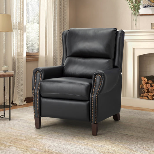 Poltrona reclinabile manuale Alicia 32.68 Wide in vera pelle