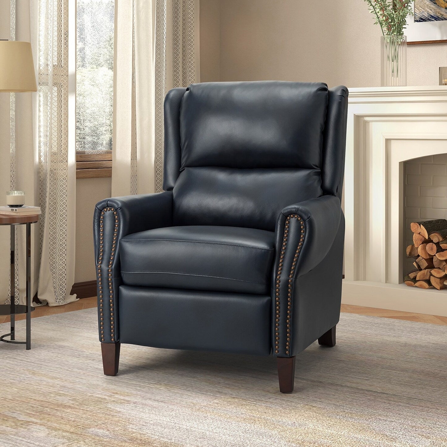 Poltrona reclinabile manuale Alicia 32.68 Wide in vera pelle