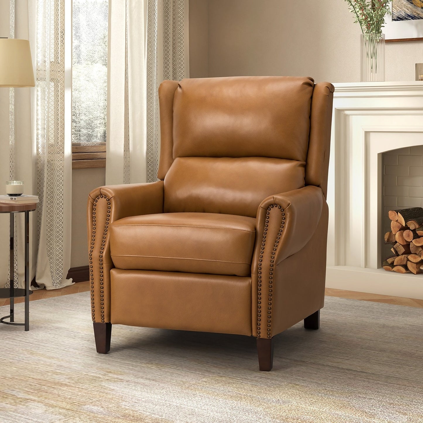 Poltrona reclinabile manuale Alicia 32.68 Wide in vera pelle