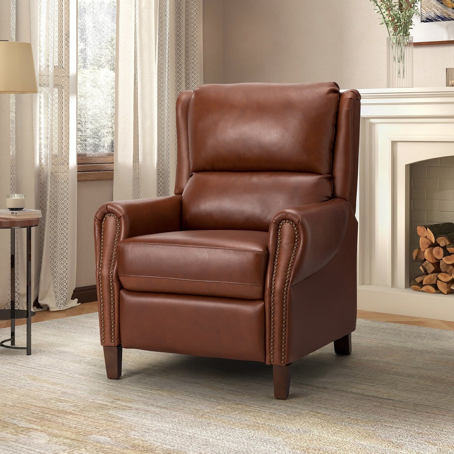Poltrona reclinabile manuale Alicia 32.68 Wide in vera pelle