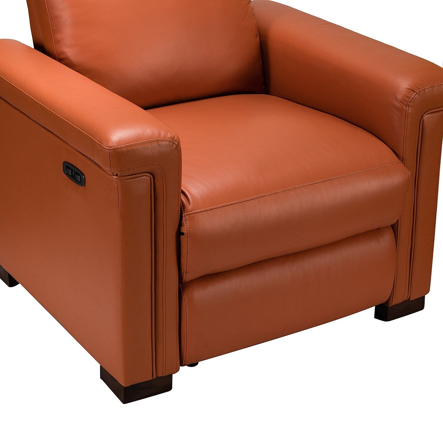 Poltrona reclinabile elettrica classica contemporanea Alicia da 34,65 pollici in vera pelle con porta USB