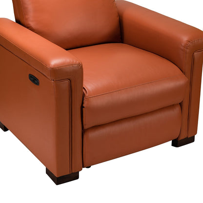 Poltrona reclinabile elettrica classica contemporanea Alicia da 34,65 pollici in vera pelle con porta USB