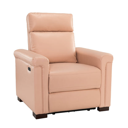 Poltrona reclinabile elettrica classica contemporanea Alicia da 34,65 pollici in vera pelle con porta USB