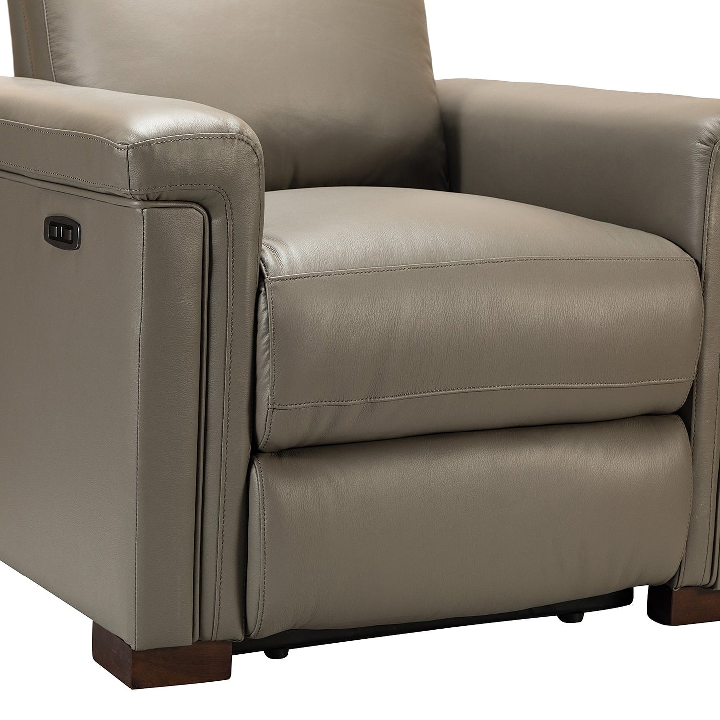 Poltrona reclinabile elettrica classica contemporanea Alicia da 34,65 pollici in vera pelle con porta USB