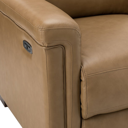 Poltrona reclinabile elettrica classica contemporanea Alicia da 34,65 pollici in vera pelle con porta USB
