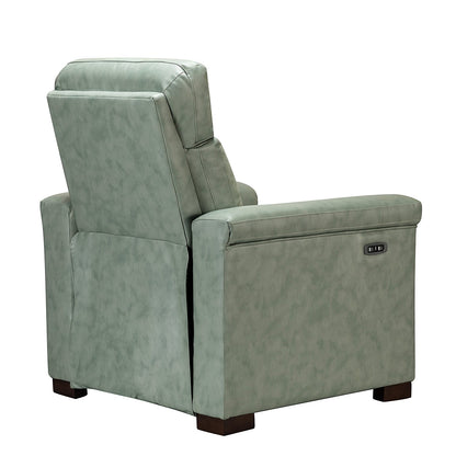 Poltrona reclinabile elettrica classica contemporanea Alicia da 34,65 pollici in vera pelle con porta USB