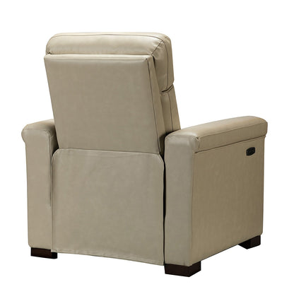 Poltrona reclinabile elettrica classica contemporanea Alicia da 34,65 pollici in vera pelle con porta USB