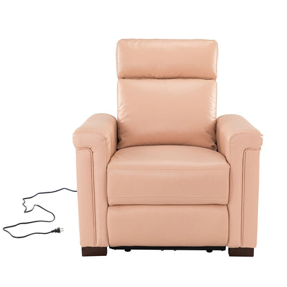 Poltrona reclinabile elettrica classica contemporanea Alicia da 34,65 pollici in vera pelle con porta USB (set da 2)