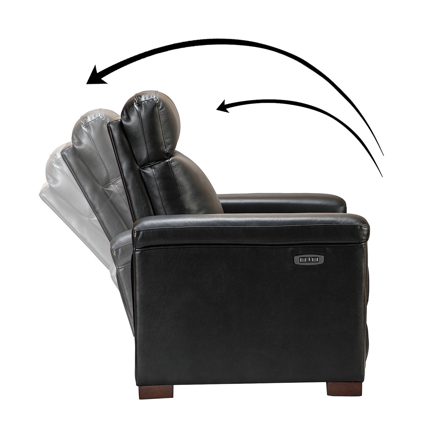 Poltrona reclinabile elettrica classica contemporanea Alicia da 34,65 pollici in vera pelle con porta USB (set da 2)