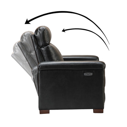 Poltrona reclinabile elettrica classica contemporanea Alicia da 34,65 pollici in vera pelle con porta USB (set da 2)