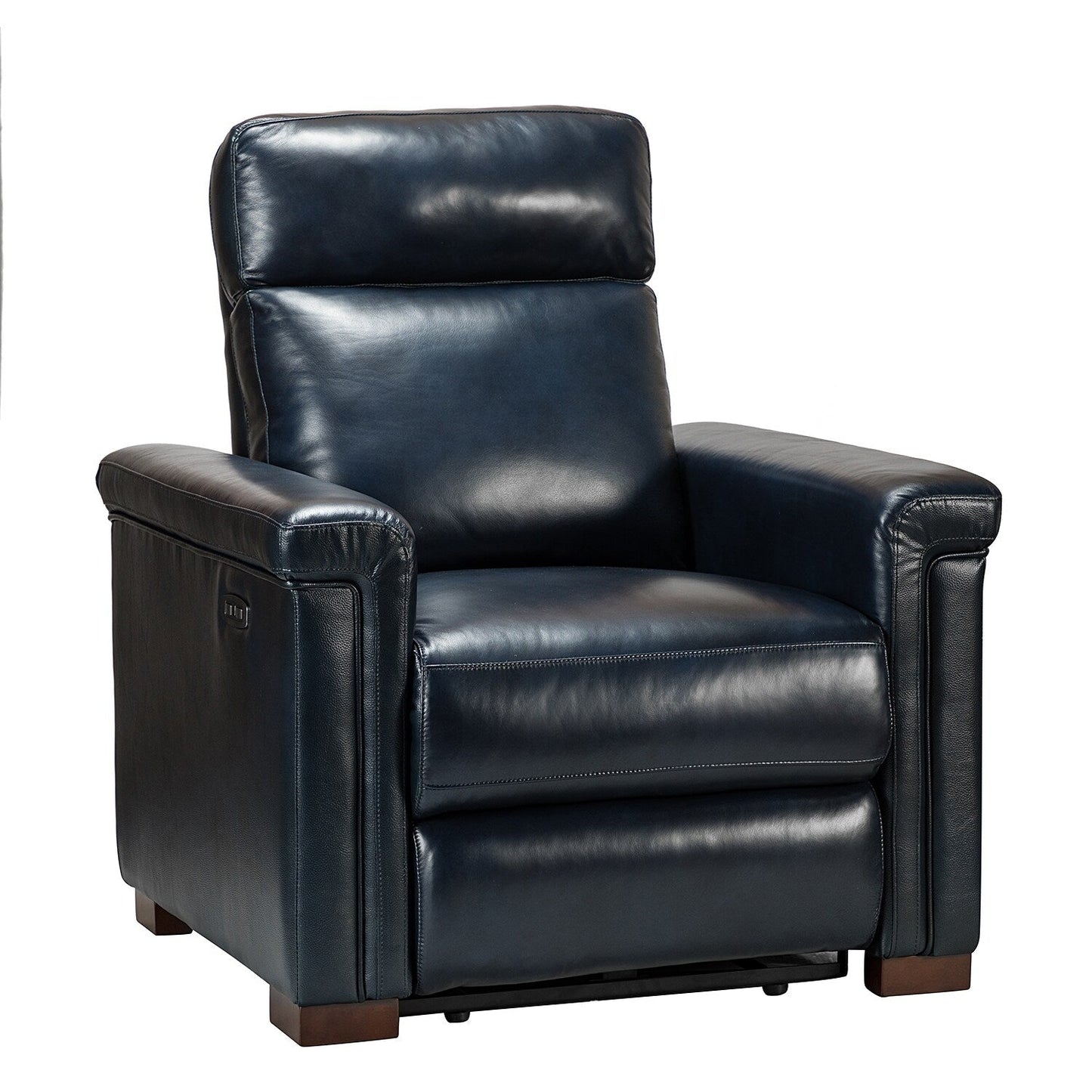 Poltrona reclinabile elettrica classica contemporanea Alicia da 34,65 pollici in vera pelle con porta USB (set da 2)