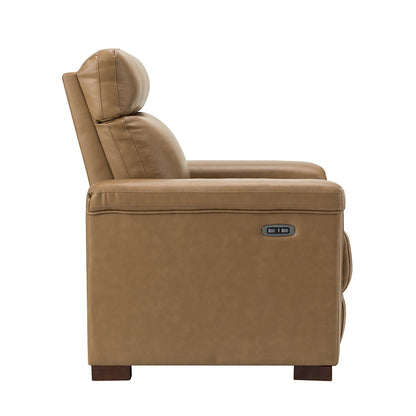 Poltrona reclinabile elettrica classica contemporanea Alicia da 34,65 pollici in vera pelle con porta USB (set da 2)
