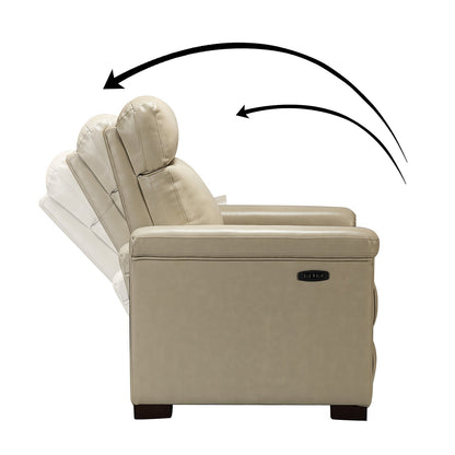 Poltrona reclinabile elettrica classica contemporanea Alicia da 34,65 pollici in vera pelle con porta USB (set da 2)