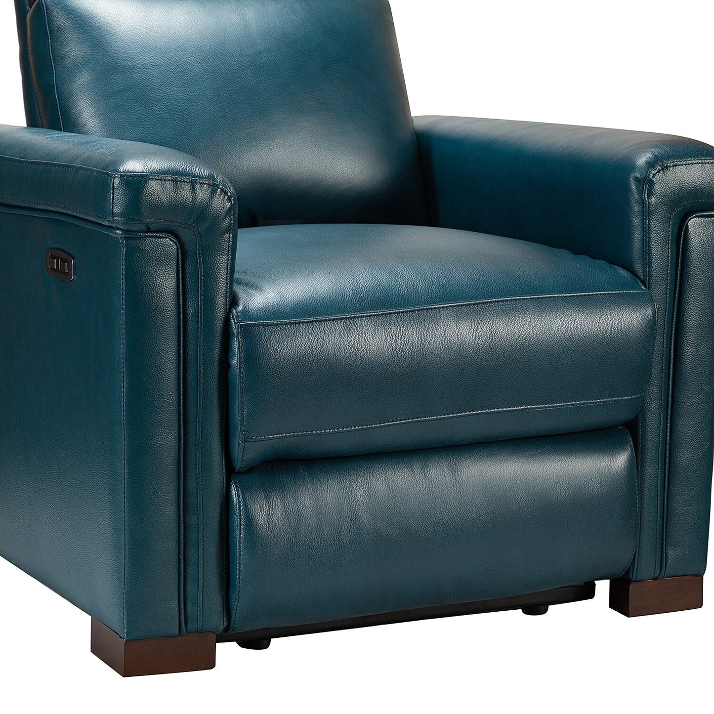 Poltrona reclinabile elettrica classica contemporanea Alicia da 34,65 pollici in vera pelle con porta USB (set da 2)