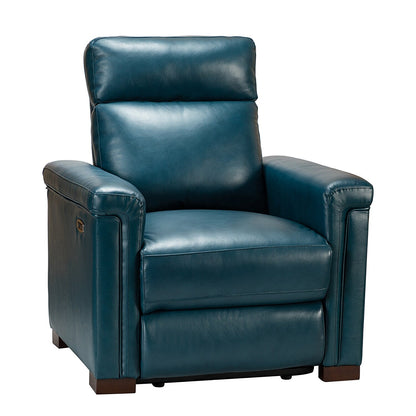 Poltrona reclinabile elettrica classica contemporanea Alicia da 34,65 pollici in vera pelle con porta USB (set da 2)